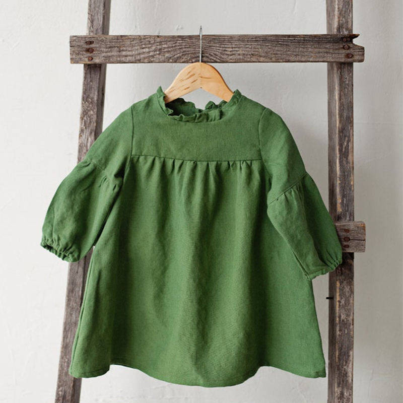 babyalina Ropa Bebé Complementos Vestido Niña F007 Verde Ejército