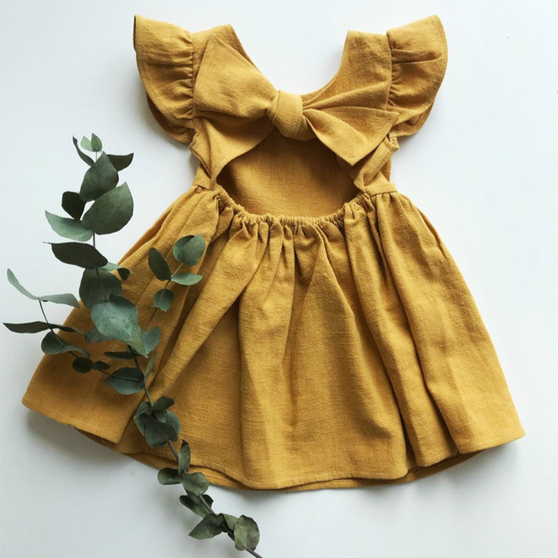 Babyalina ropa de bebé accesorios vestido niña F003 cúrcuma